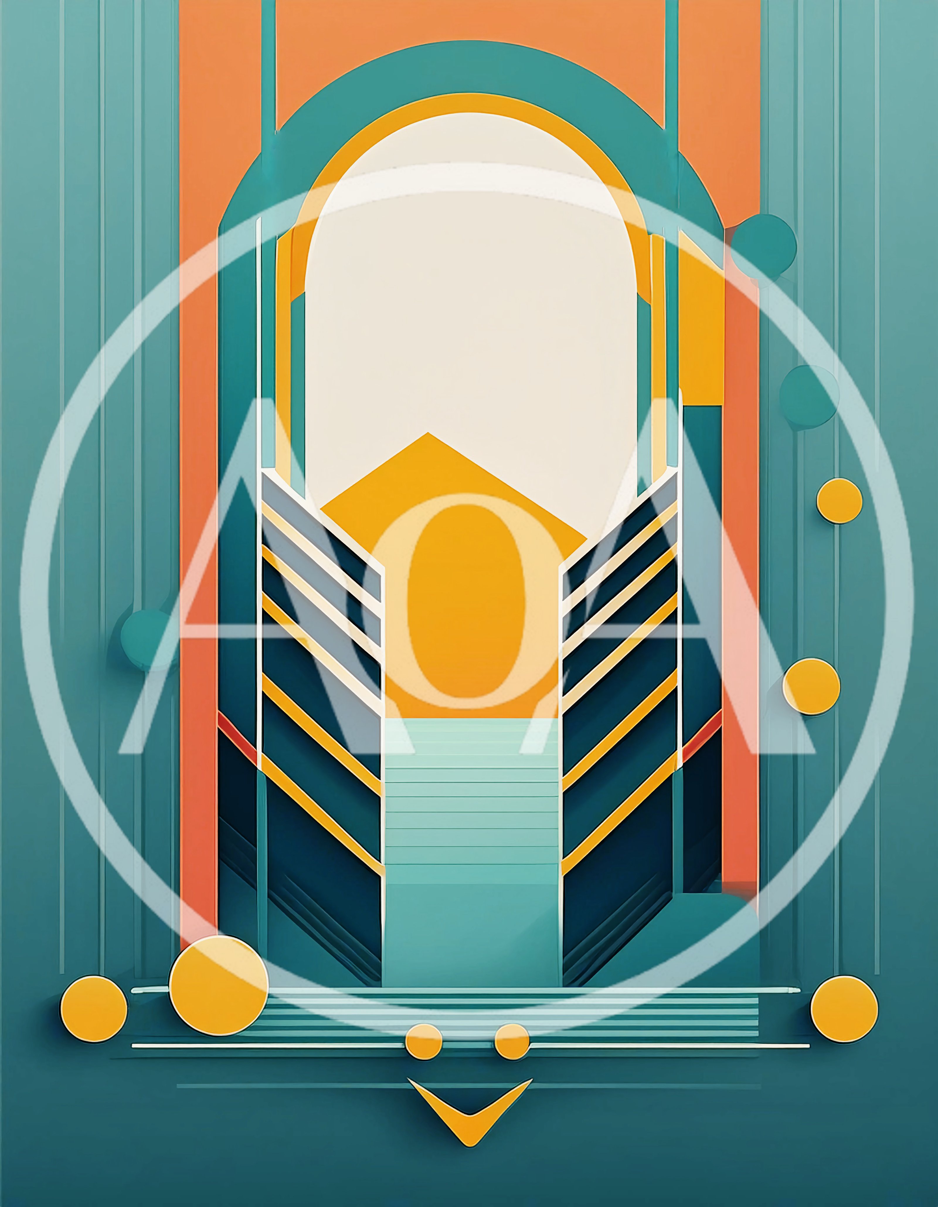 Abstract Geometric Archway With Minimalist Architectural Elements