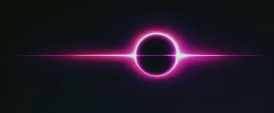 Abstract Glowing Pink Neon Ring With Horizontal Light Streak