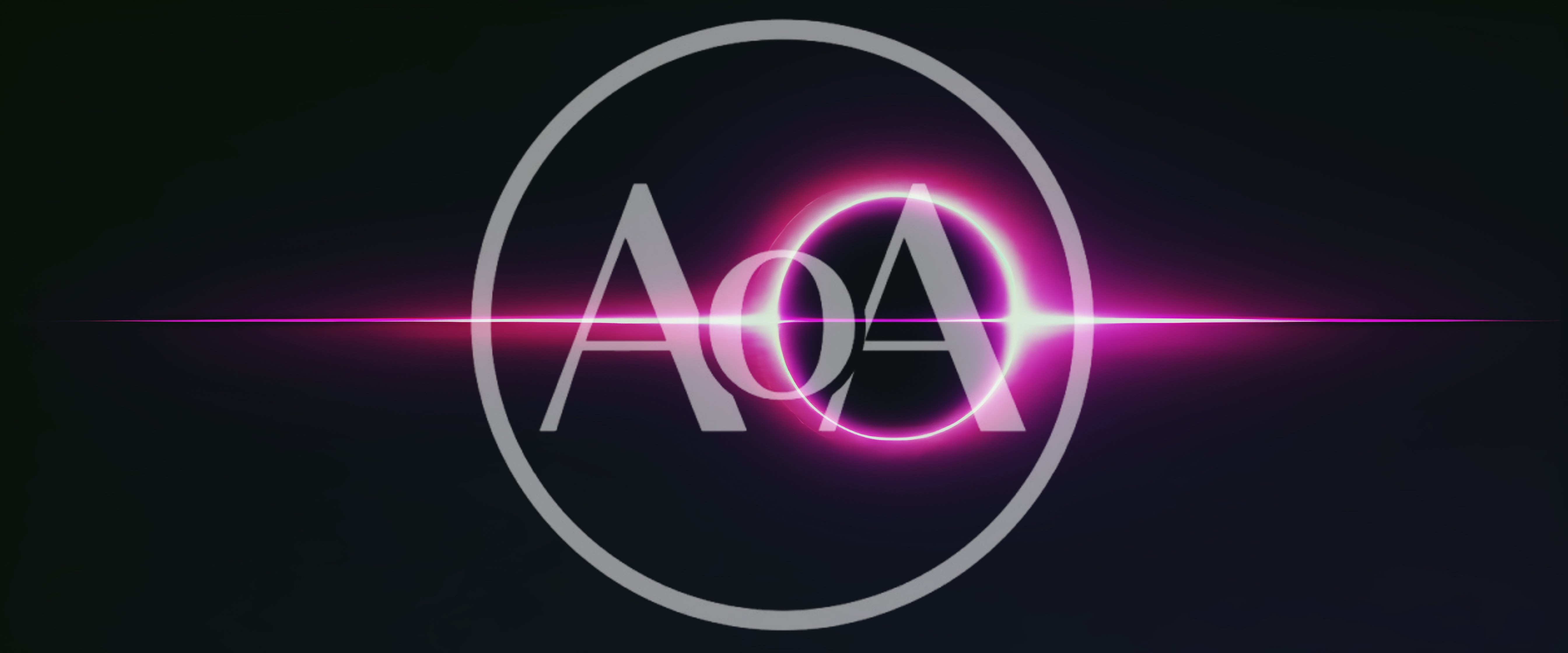 Abstract Glowing Pink Neon Ring With Horizontal Light Streak