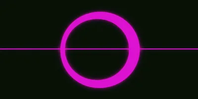 Neon Pink Glowing Circle With Horizontal Line
