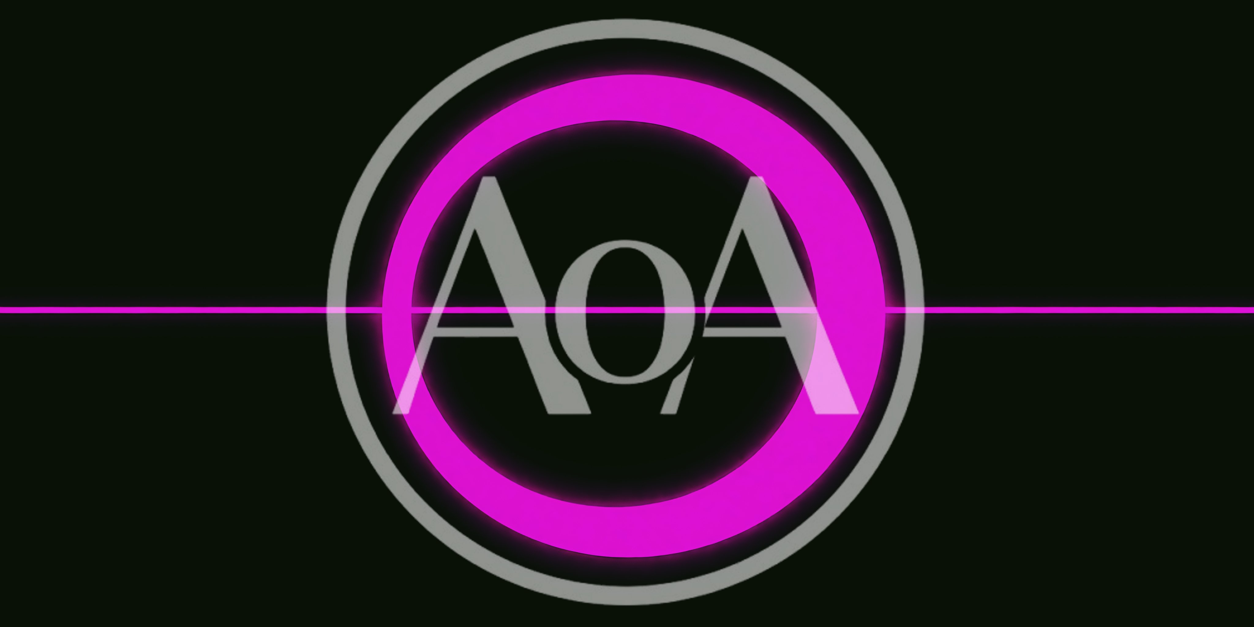 Neon Pink Glowing Circle With Horizontal Line