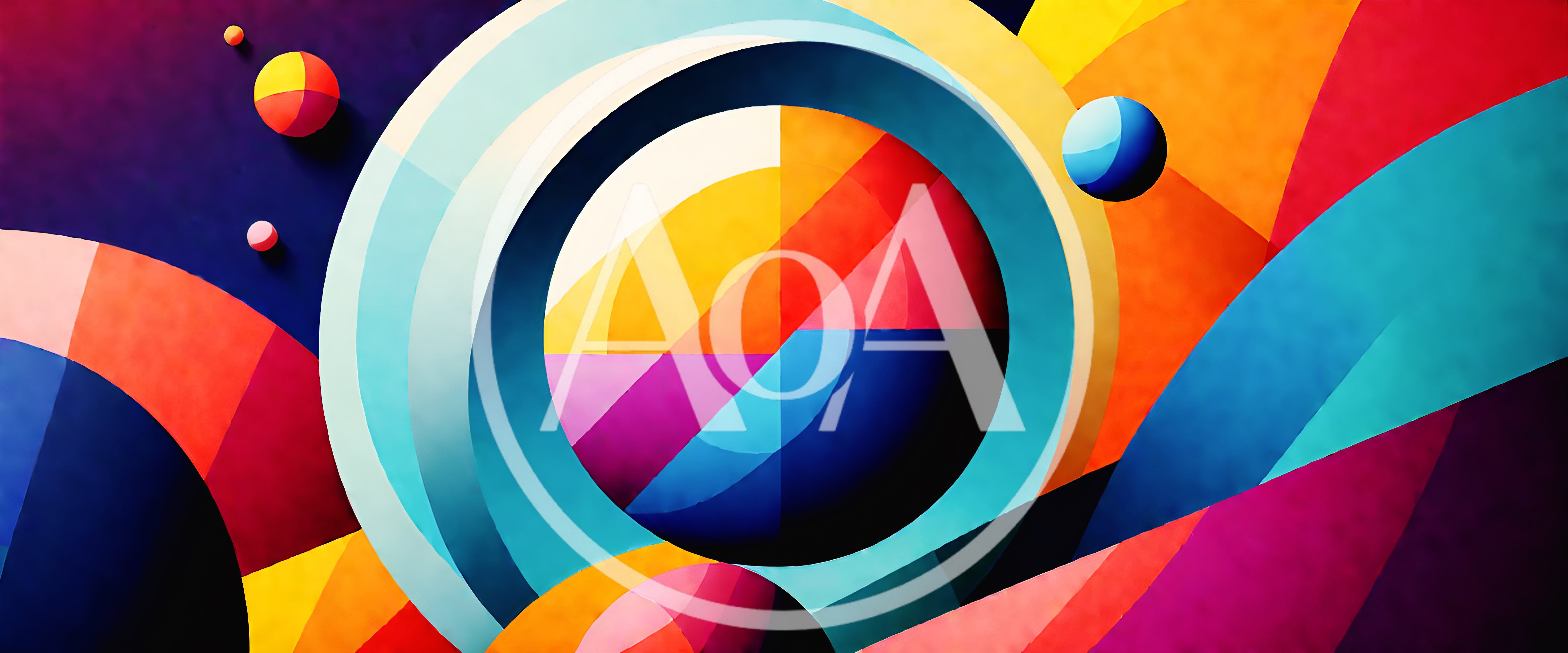 Abstract Geometric Composition With Vibrant Colorful Shapes