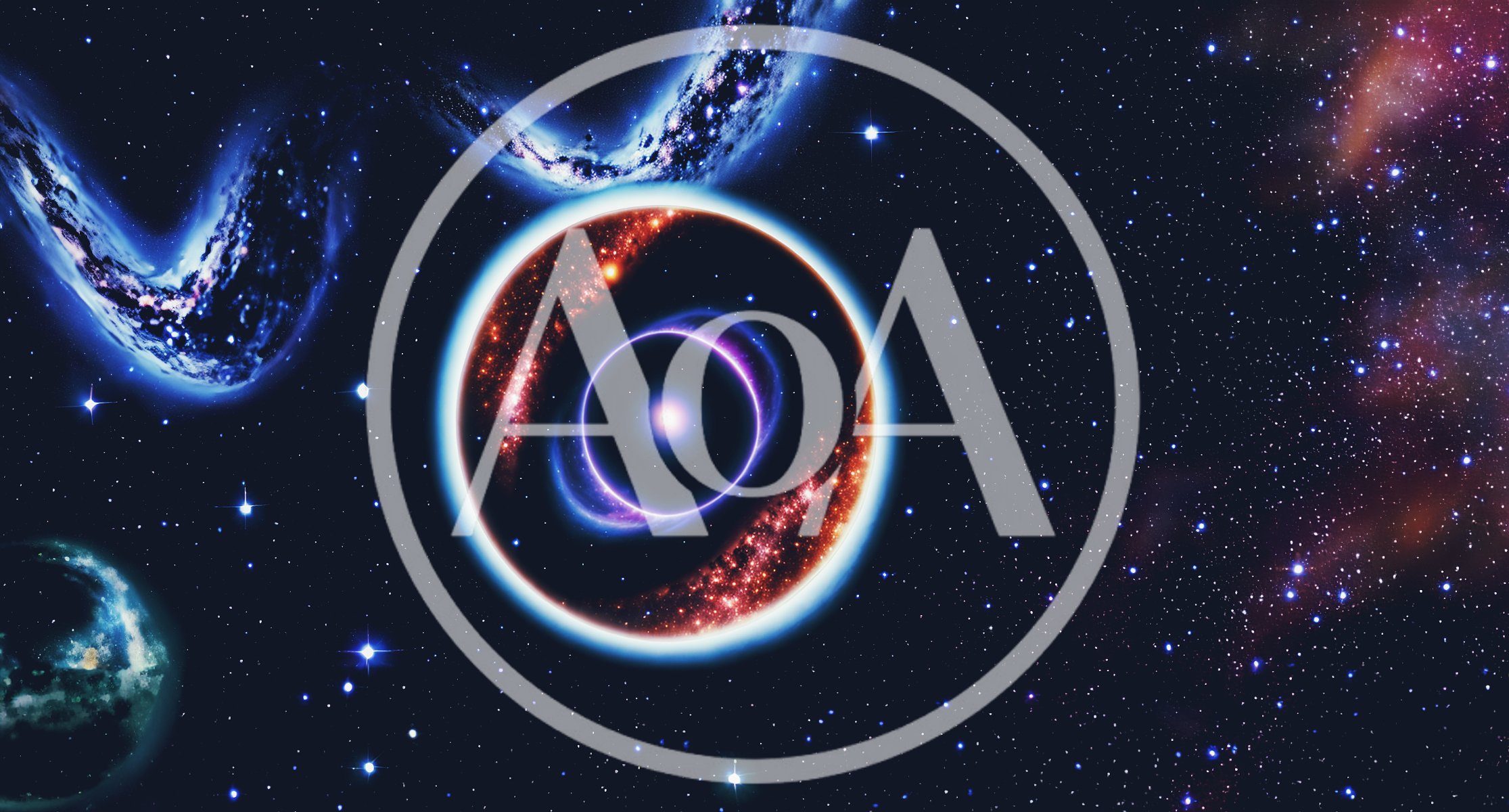 Abstract Cosmic Black Hole With Glowing Nebula Rings
