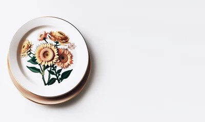 Decorative Plate With Paper Quilled Sunflower Art