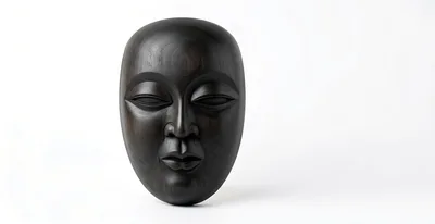 Dark Wooden African Style Face Mask