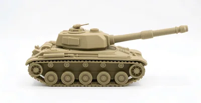 Tan Plastic Toy Tank Isolated On White Background