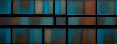 Abstract Geometric Wall Art With Blue And Brown Panels