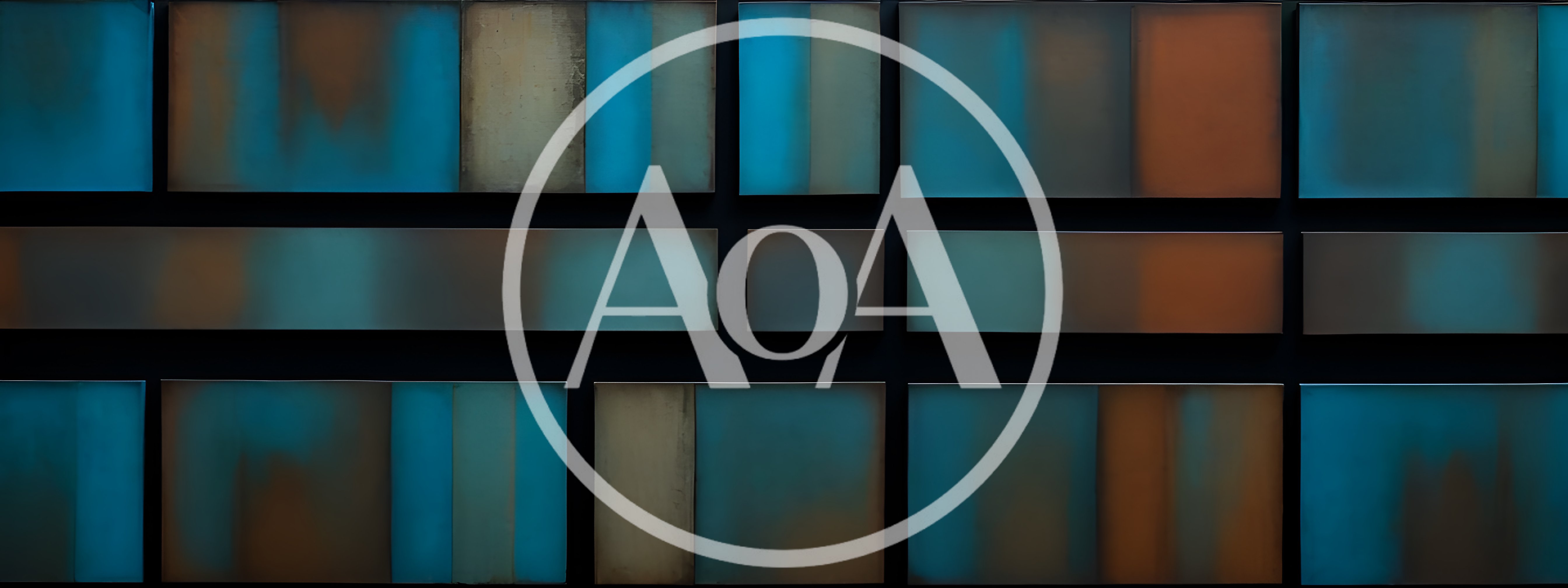 Abstract Geometric Wall Art With Blue And Brown Panels