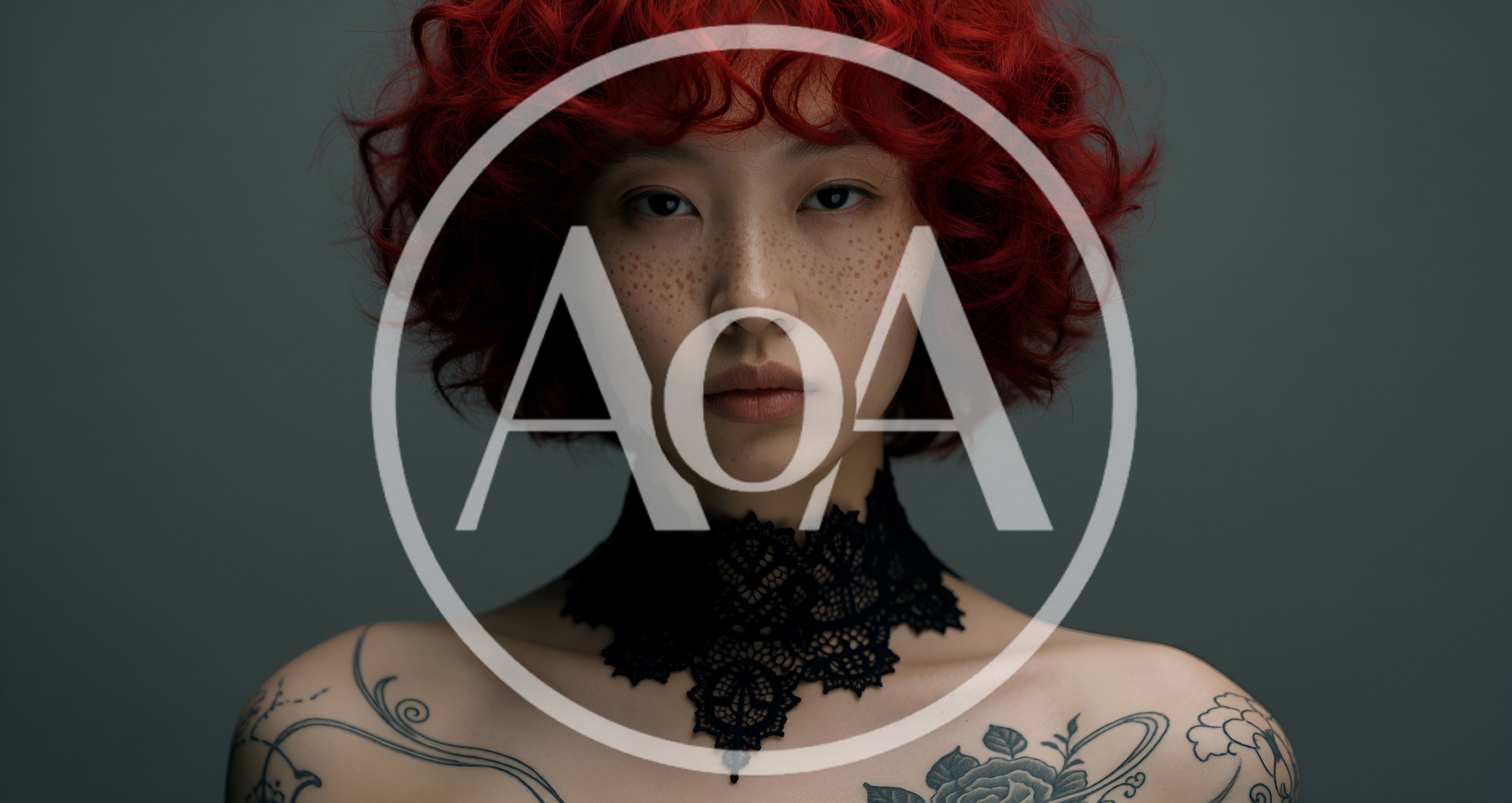 Portrait Of A Young Woman With Red Curly Hair