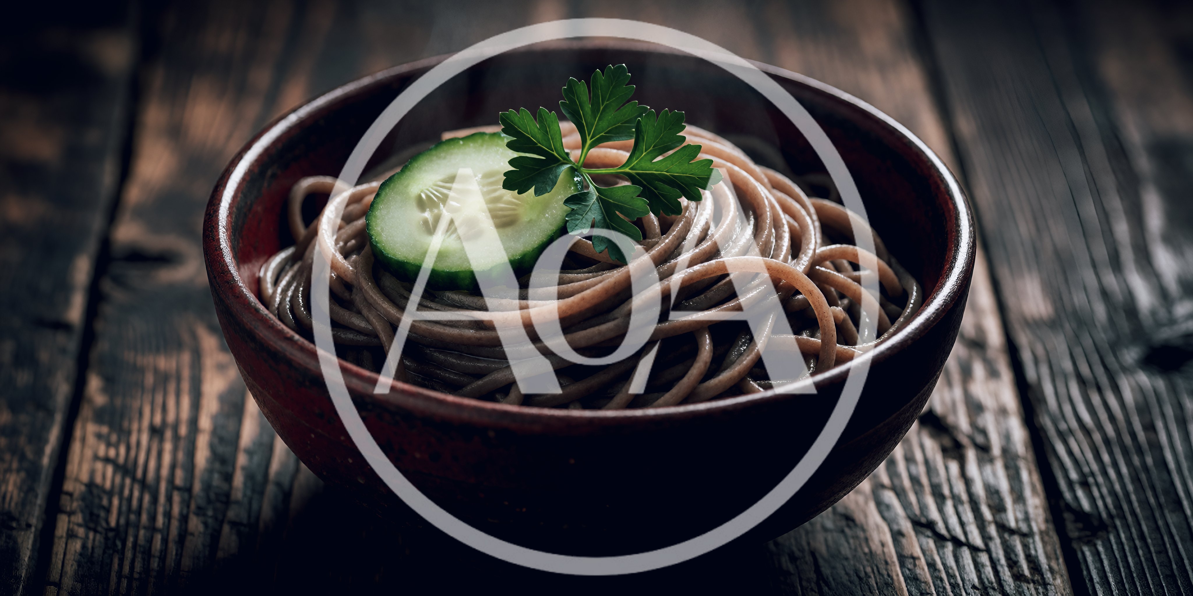 Bowl Of Soba Noodles With Cucumber And Parsley