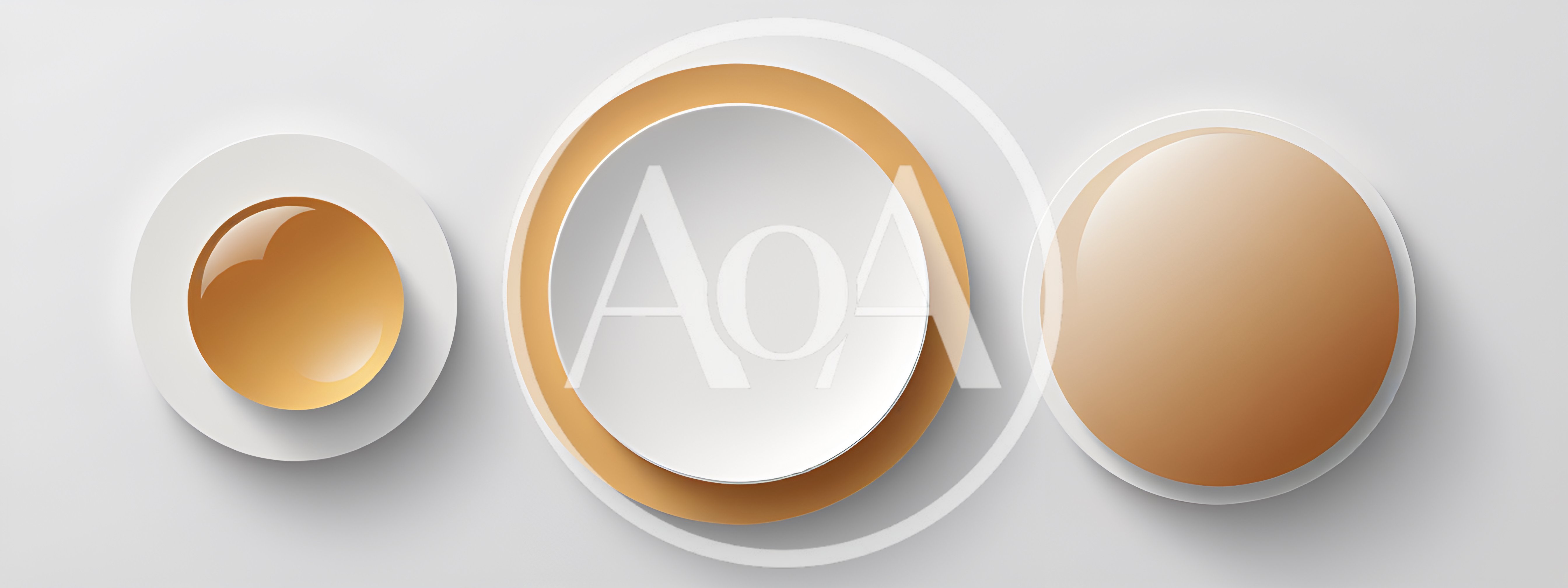 Three Abstract Circular Design Elements On White Background