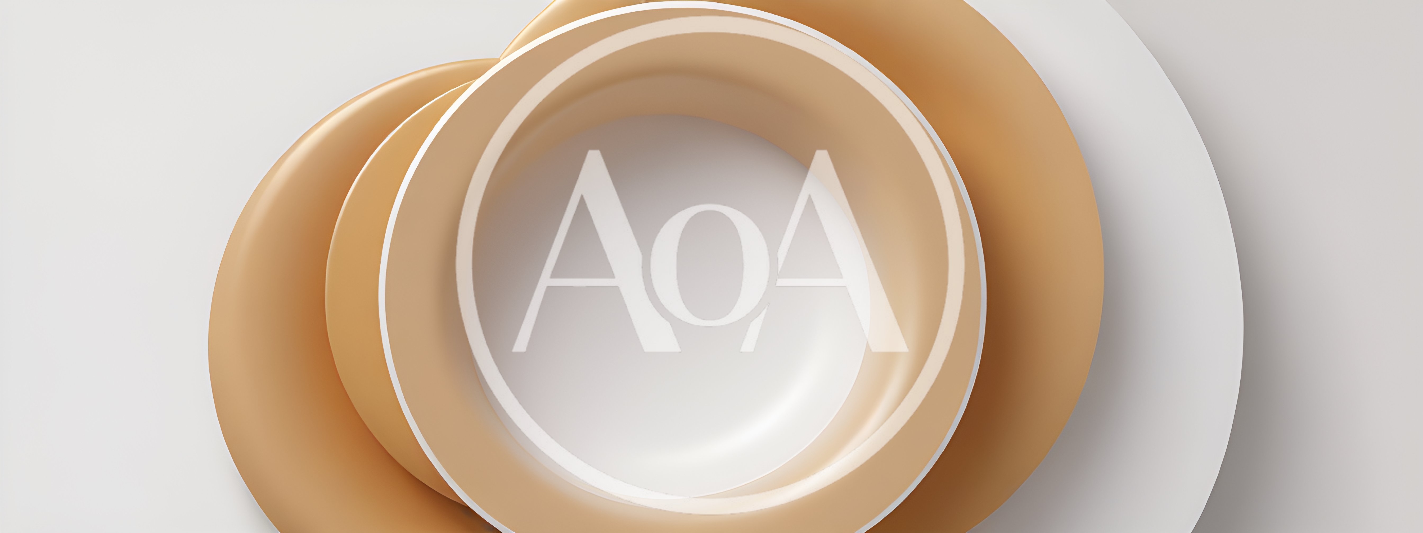 Abstract 3D Rendered Gold And White Circular Shapes