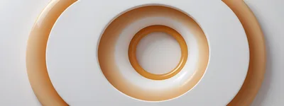 Abstract 3D Rendered Concentric White And Orange Rings