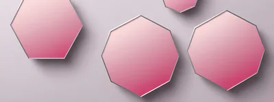 Abstract Pink Octagonal Shapes With Metallic Borders
