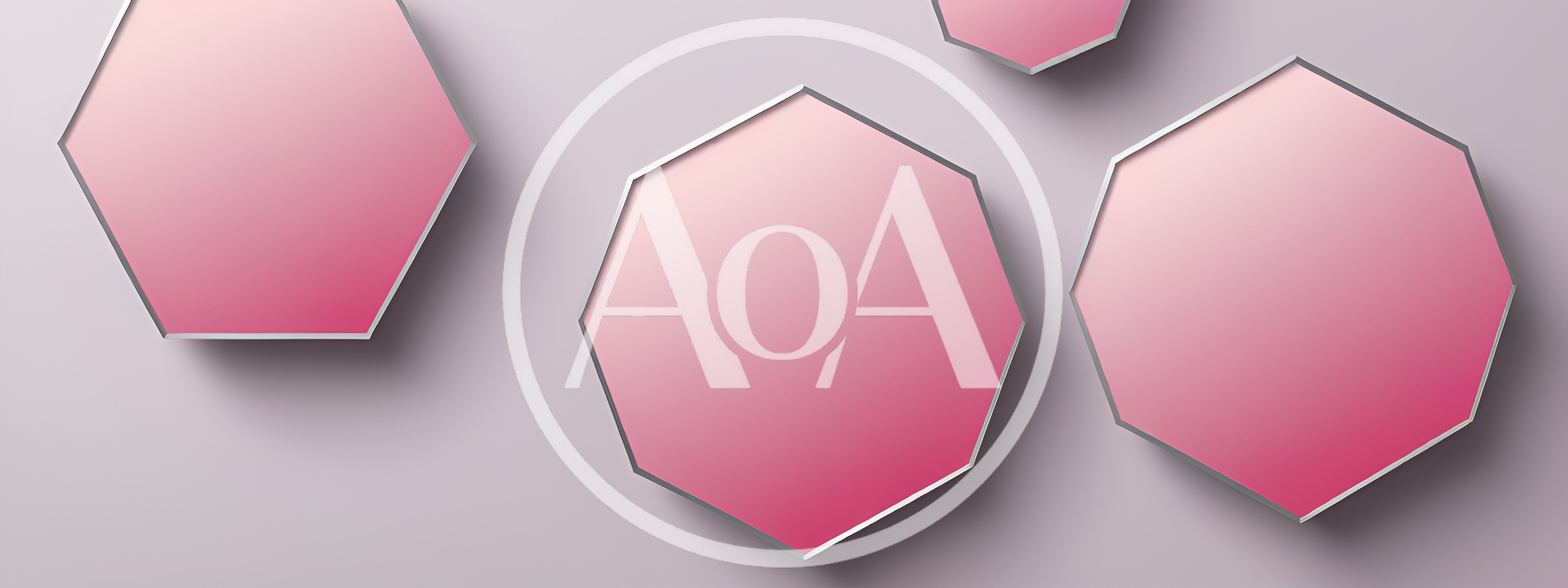 Abstract Pink Octagonal Shapes With Metallic Borders