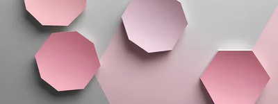Abstract 3D Geometric Shapes With Soft Pink Tones