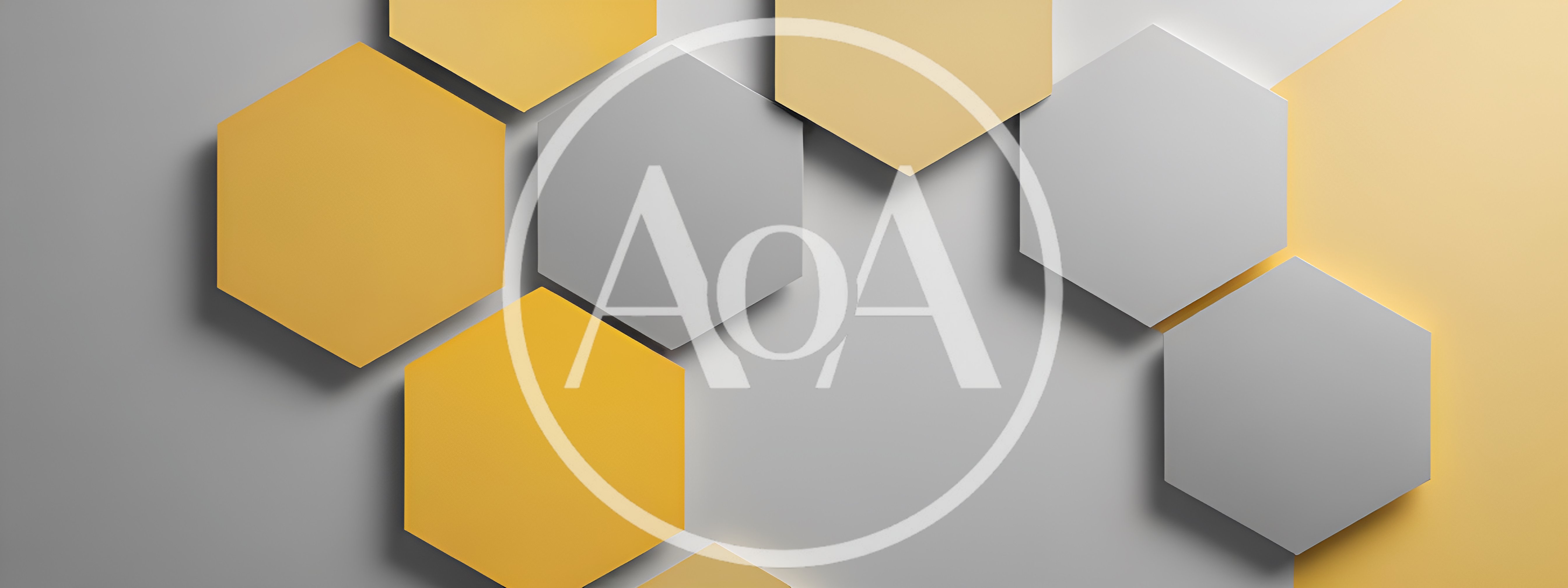 Abstract 3D Hexagonal Pattern With Yellow And Grey Tiles