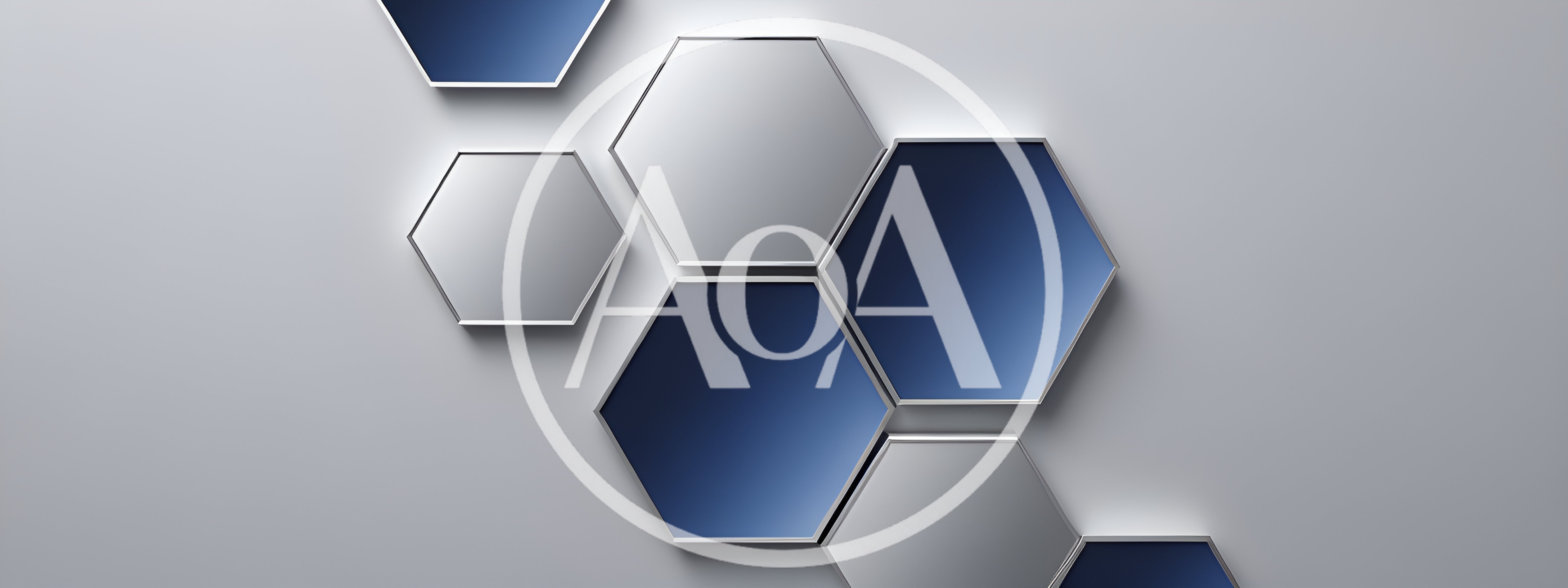 Abstract 3D Hexagonal Tiles With Blue And Silver Finish