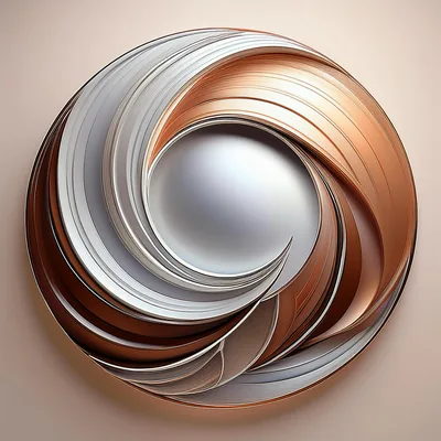 Abstract Metallic Swirl Circular Design