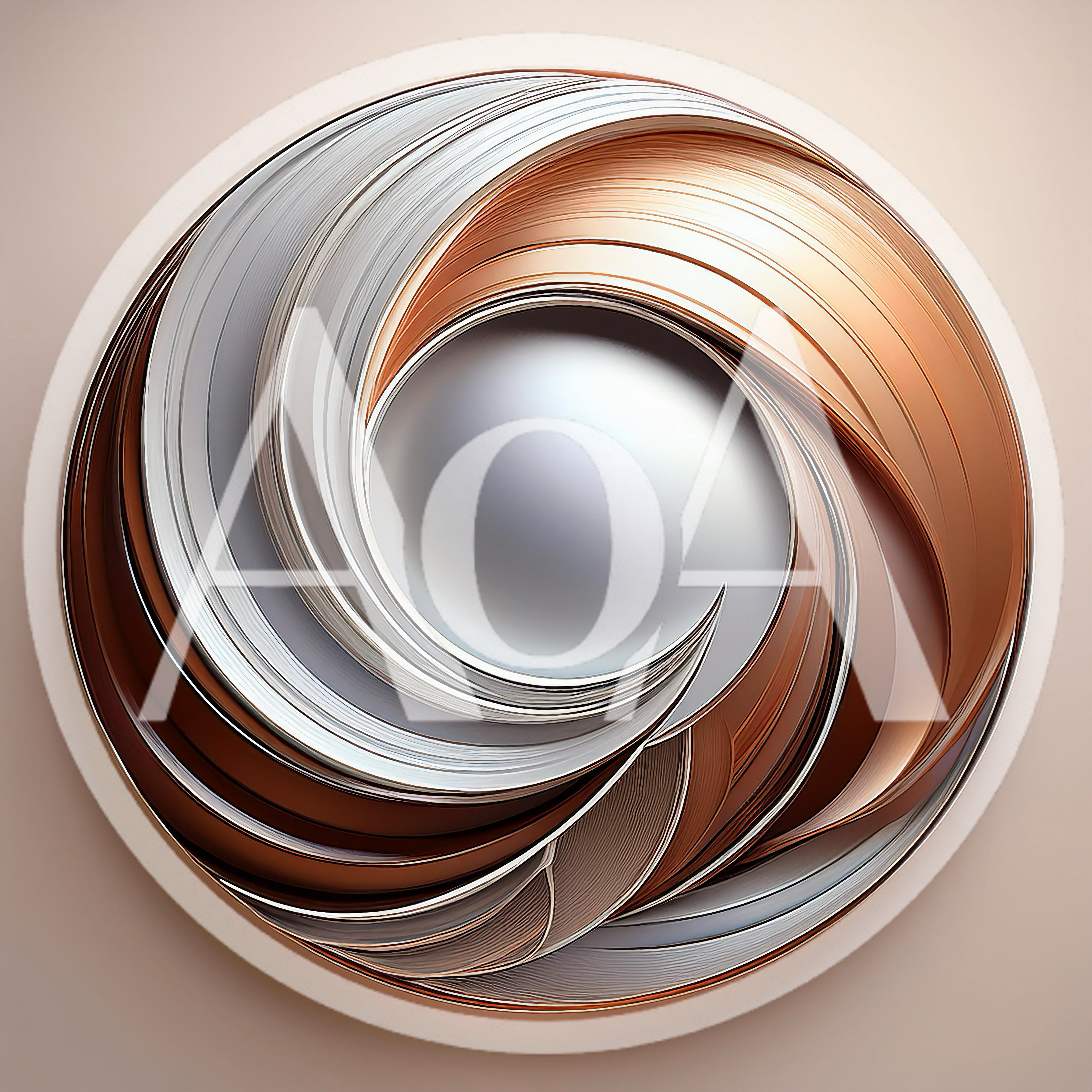 Abstract Metallic Swirl Circular Design