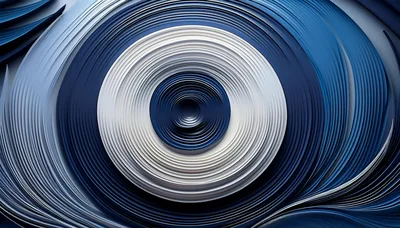 Abstract Concentric Blue And White Paper Quilling Art