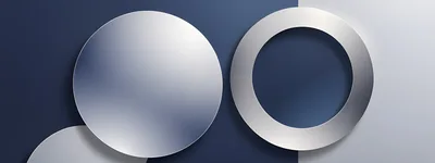 Abstract Metallic Circles On A Blue Background