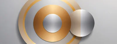 Abstract Metallic Circles With Gold And Silver Gradient