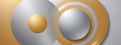 Abstract Geometric Background With Gold And Silver Spheres