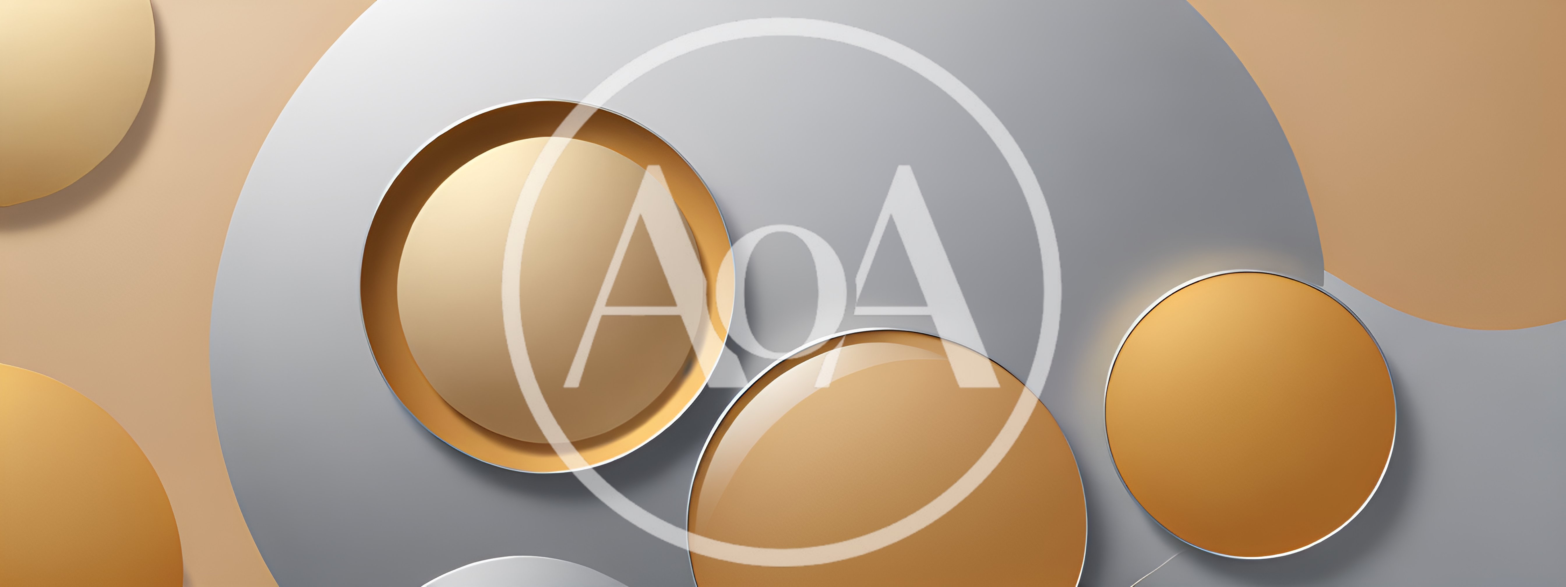 Abstract 3D Background With Golden Spheres And Circles