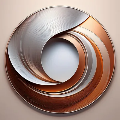 Abstract Metallic Spiral Circular Design