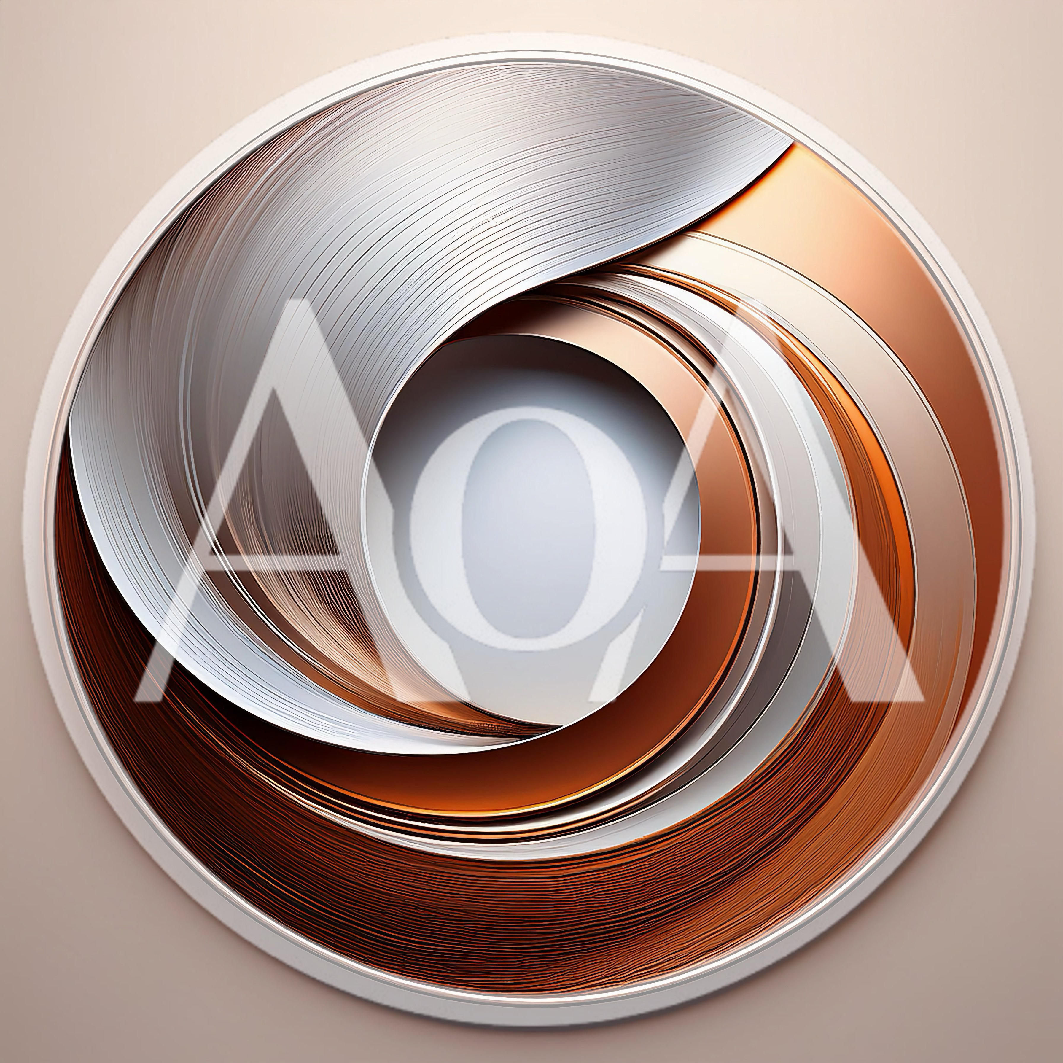 Abstract Metallic Spiral Circular Design