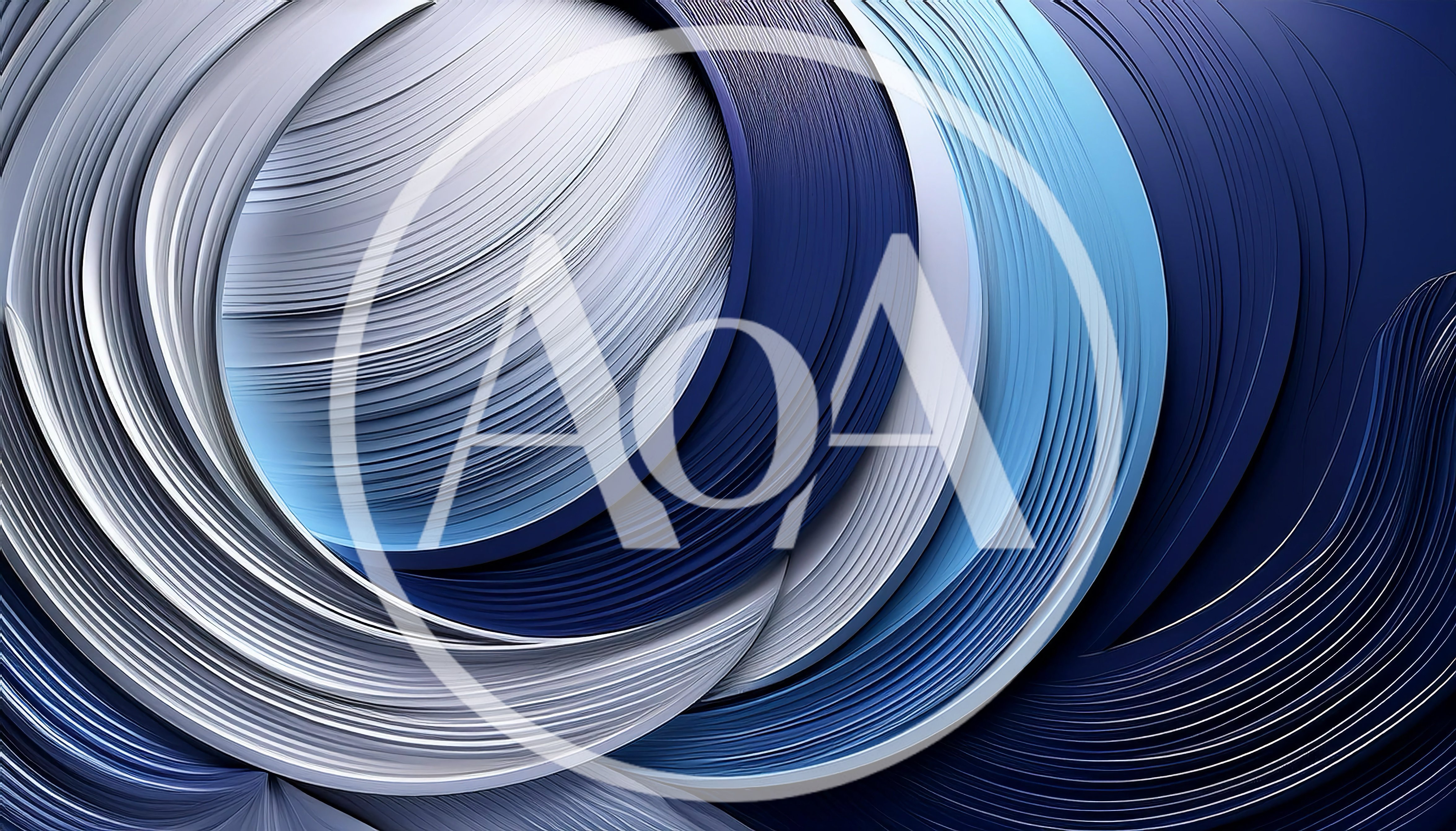 Abstract Blue And Silver Swirling Circular Lines