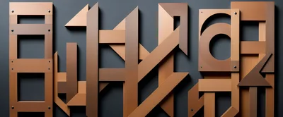 Abstract Geometric Wooden Wall Art Installation