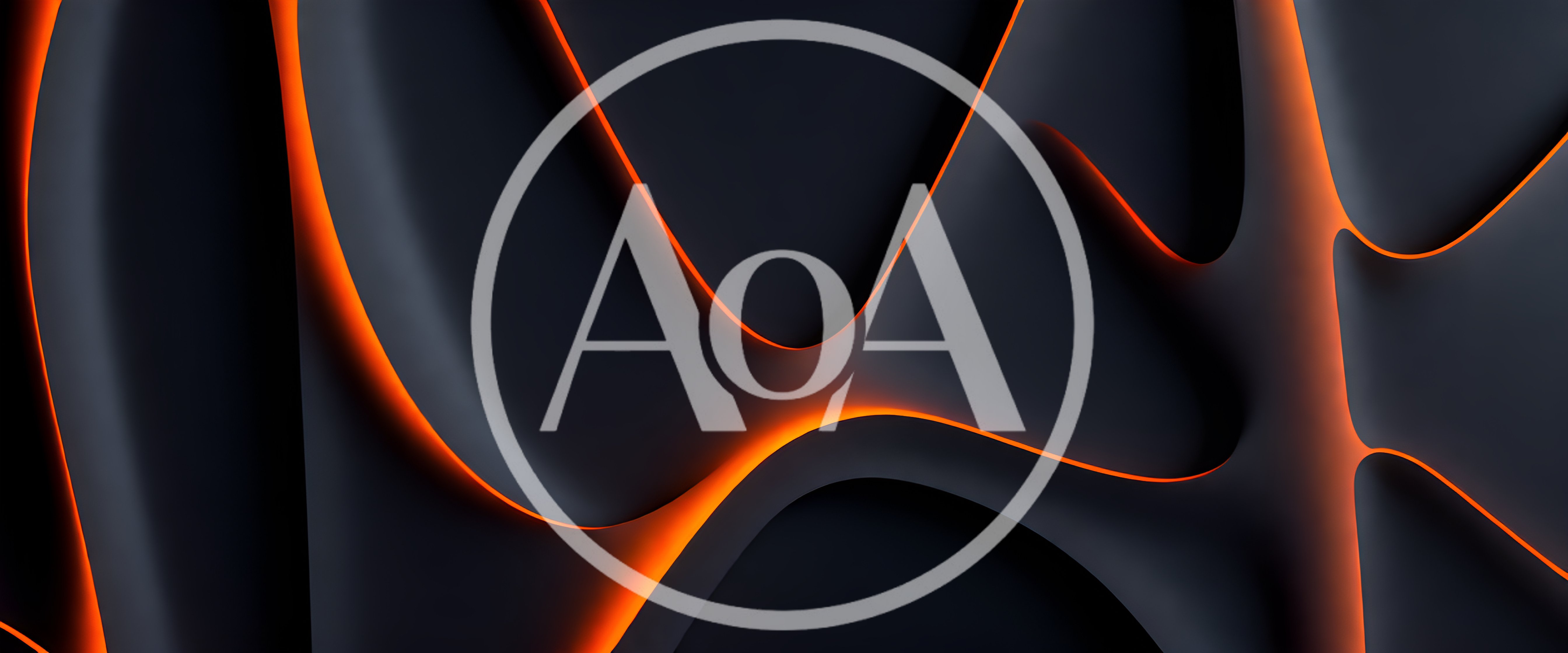 Abstract Dark Background With Glowing Orange Liquid Curves
