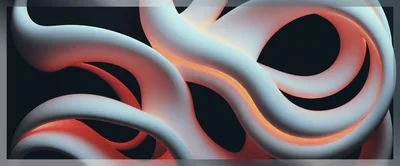 Abstract 3D Rendered Flowing Organic White Tubes