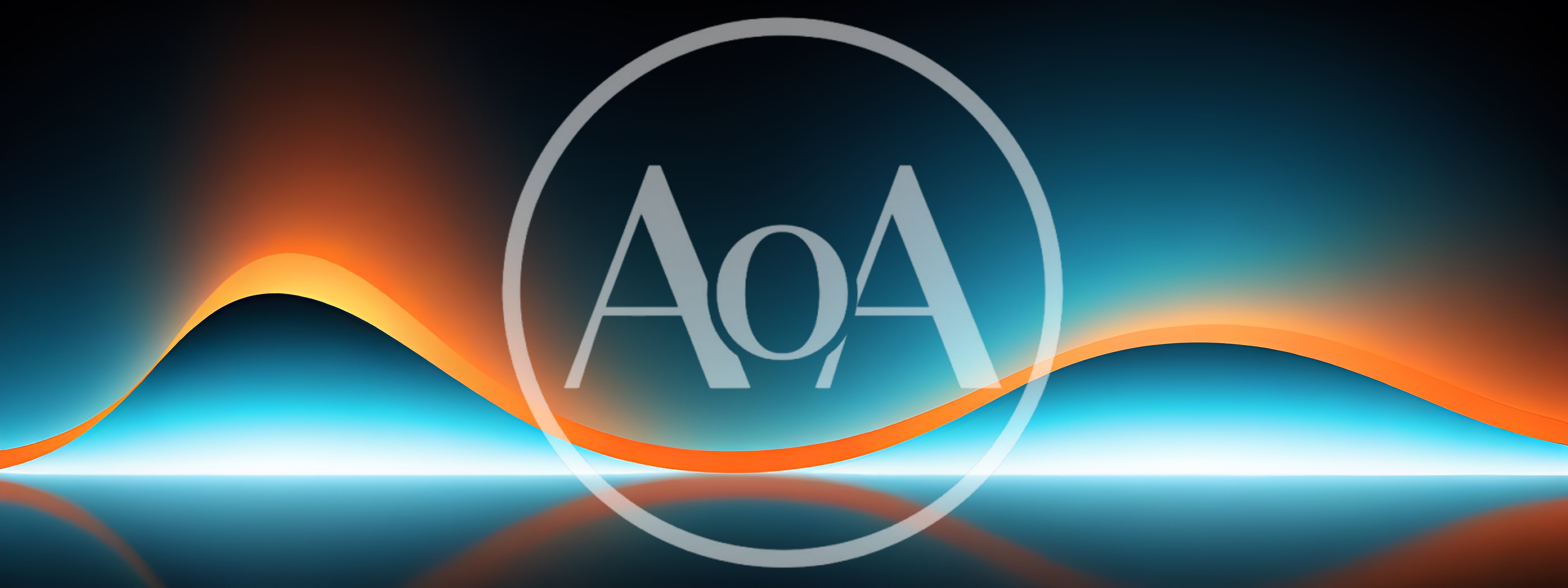 Abstract Glowing Orange Wave Over Blue Background