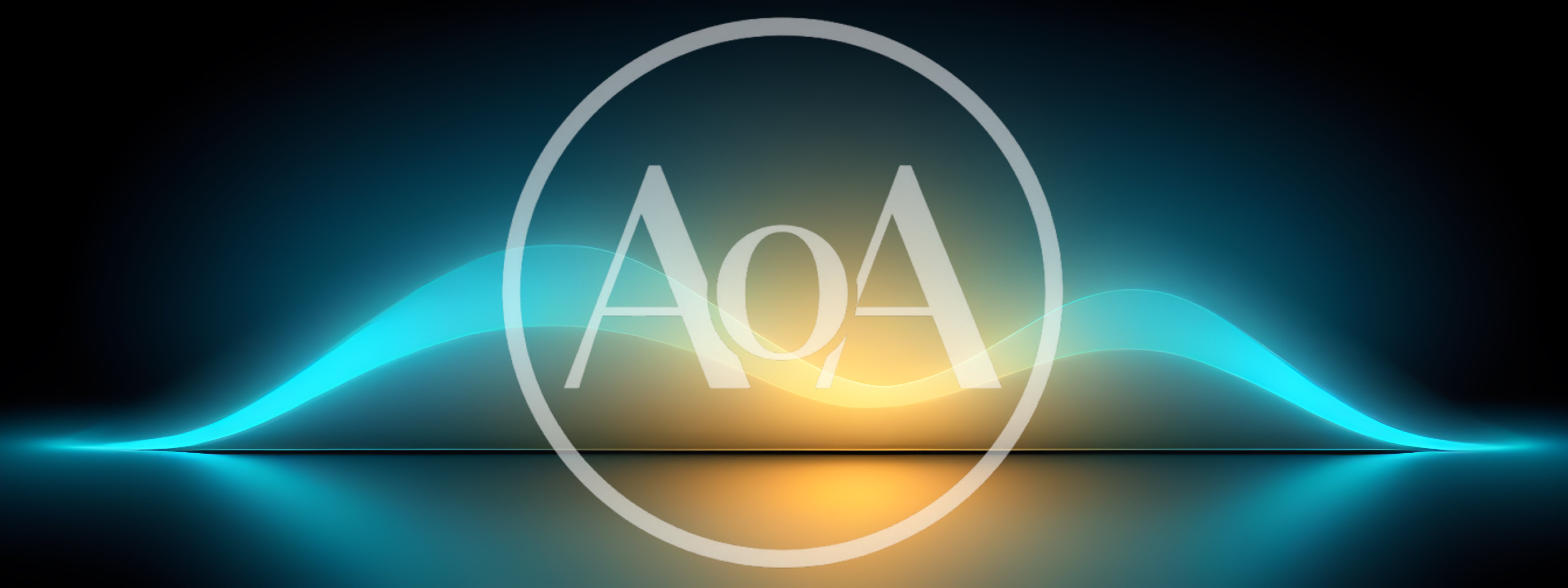 Abstract Glowing Cyan And Gold Wave Motion Background