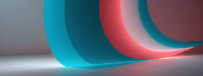 Abstract Curved Geometric Shapes With Neon Lighting