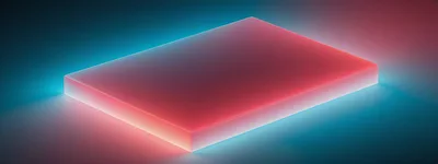 Glowing Rectangular Platform With Neon Red And Blue Lighting