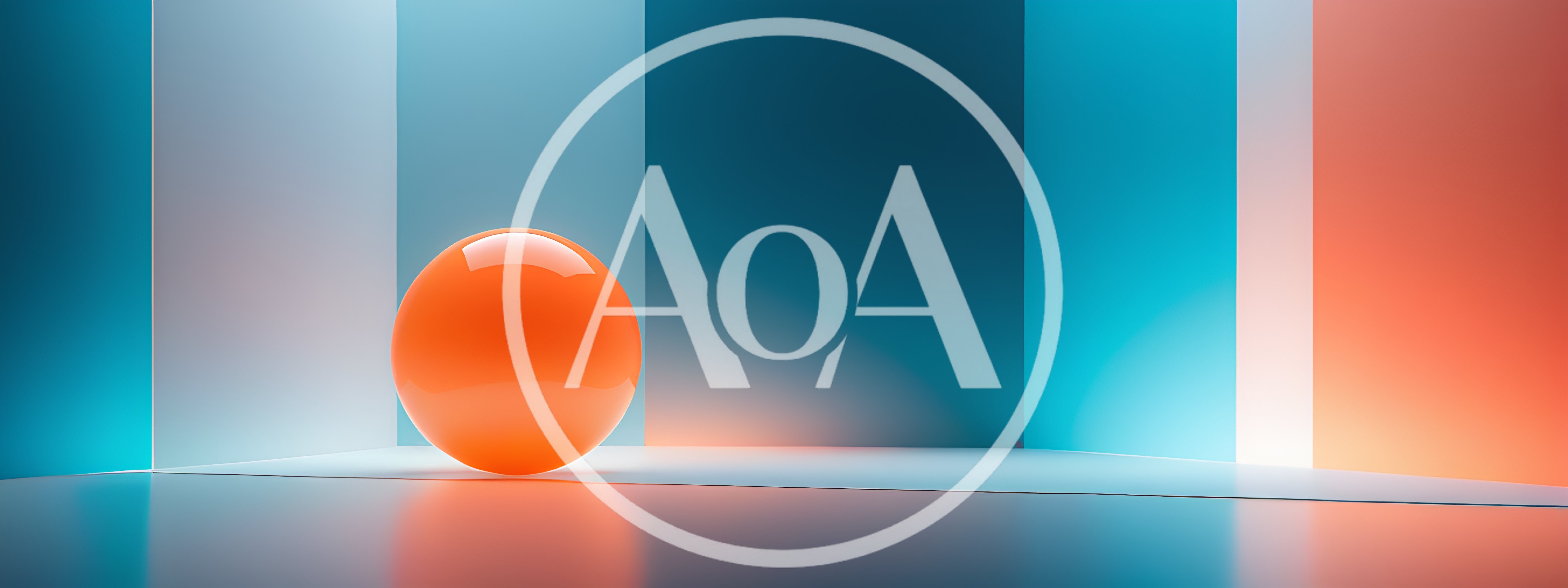 Glossy Orange Sphere in Minimalist Abstract Studio