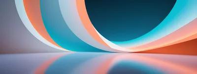 Abstract Curved Architectural Forms With Vibrant Gradient Lighting