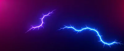 Glowing Electric Lightning Bolts on Dark Background