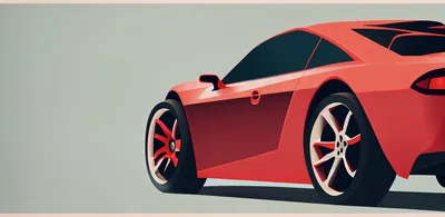 Minimalist Red Sports Car Side Profile Illustration