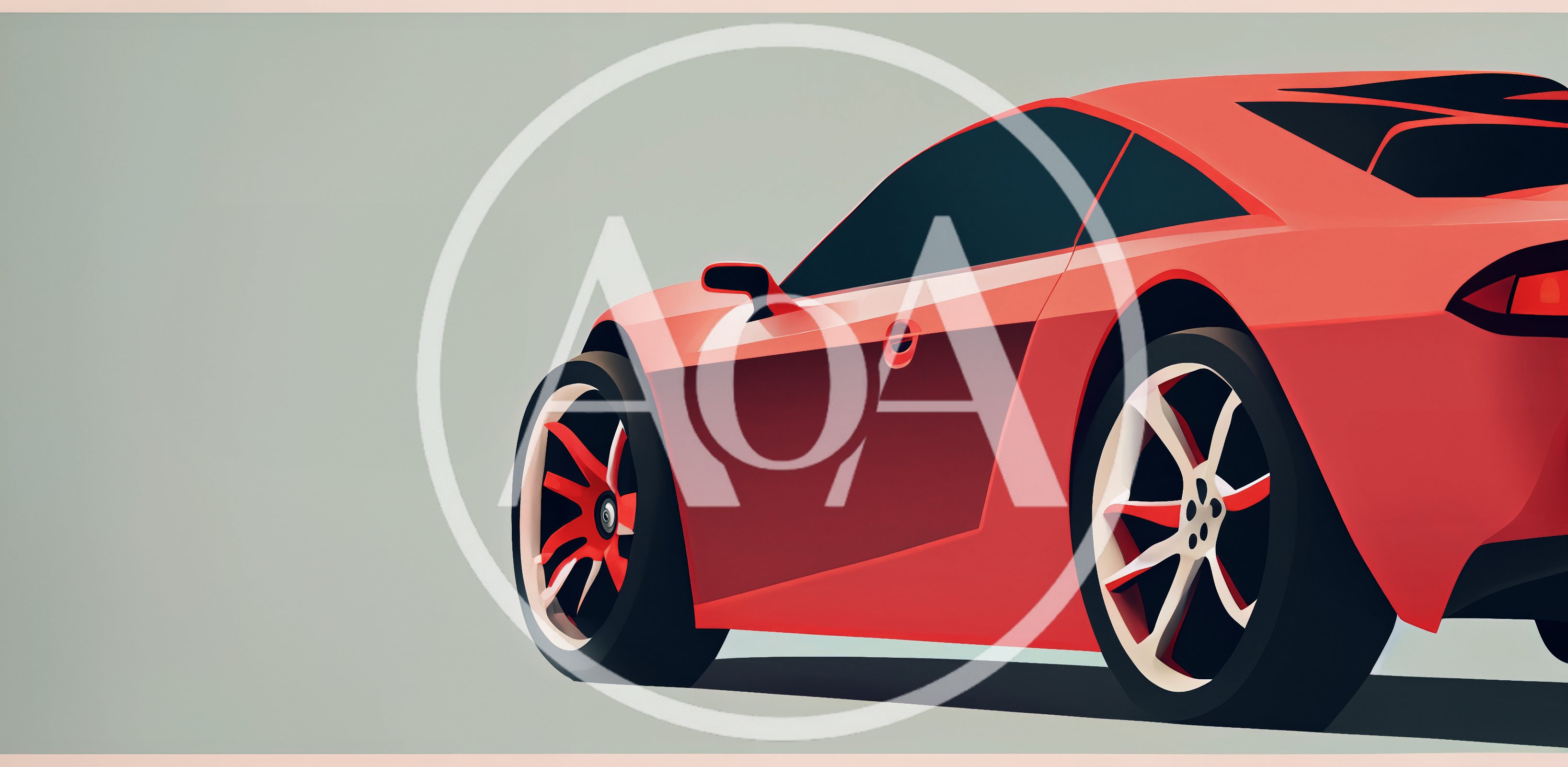 Minimalist Red Sports Car Side Profile Illustration