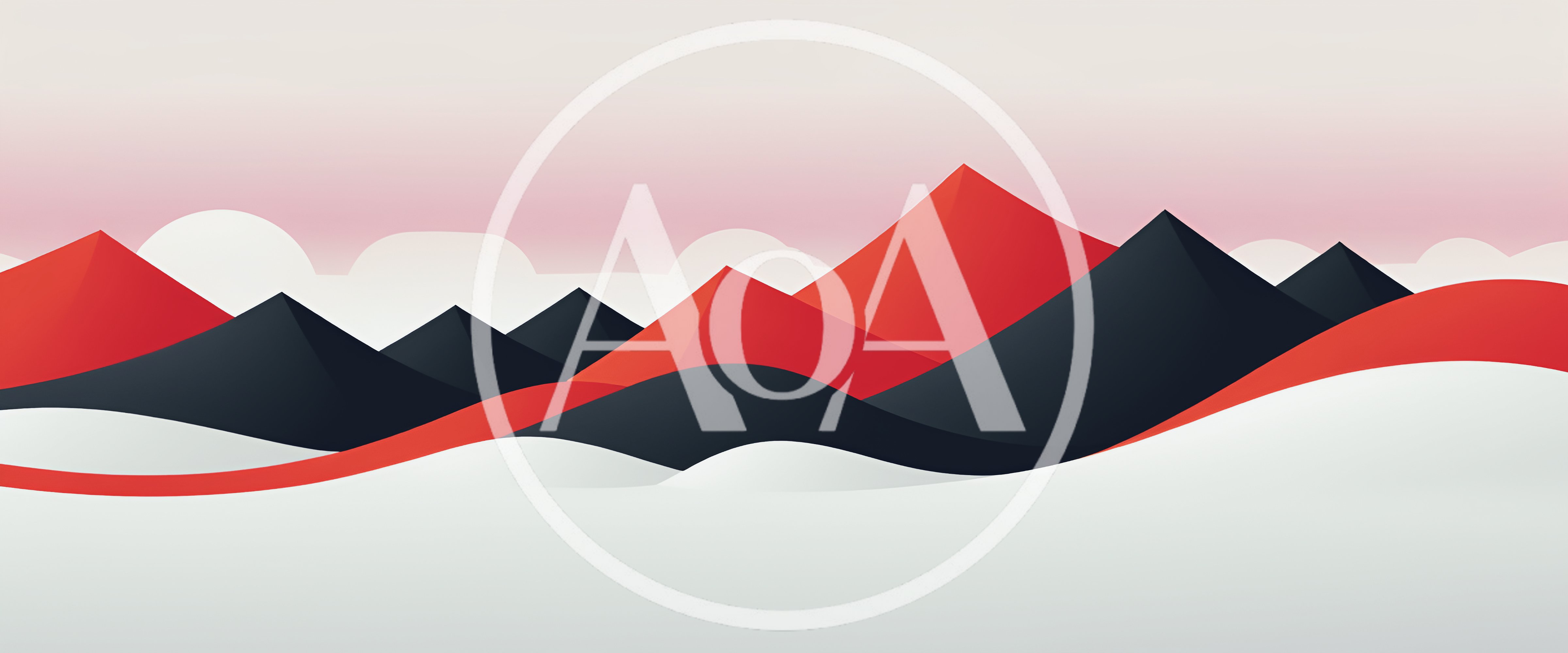 Minimalist Abstract Mountain Landscape With Red And Black Peaks
