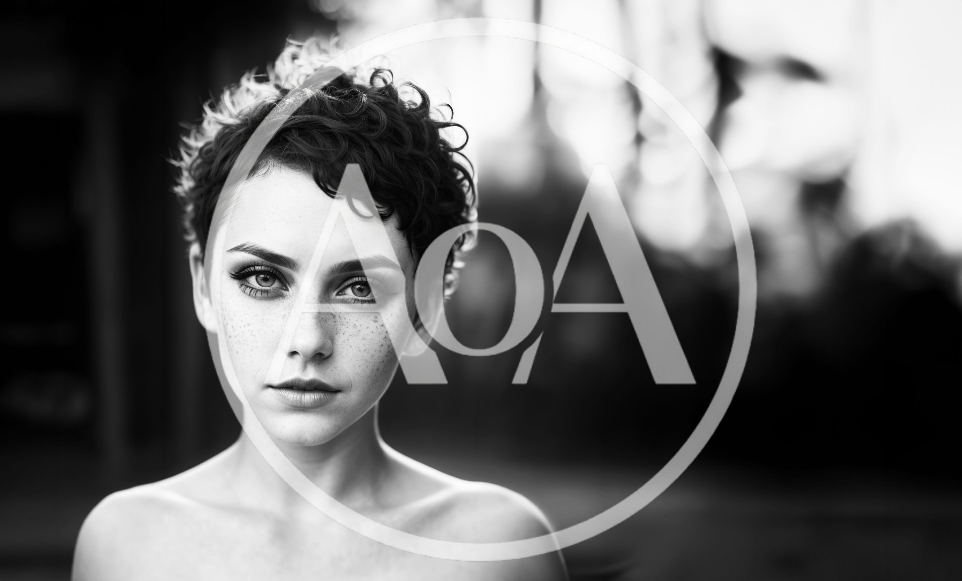 Portrait Of A Young Woman With Short Curly Hair