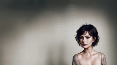 Portrait Of A Young Woman With Short Dark Hair