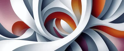 Abstract 3D Rendered Swirling Curves and Shapes