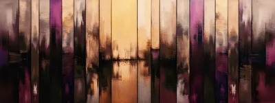 Abstract Vertical Striped Painting With Warm Golden Tones