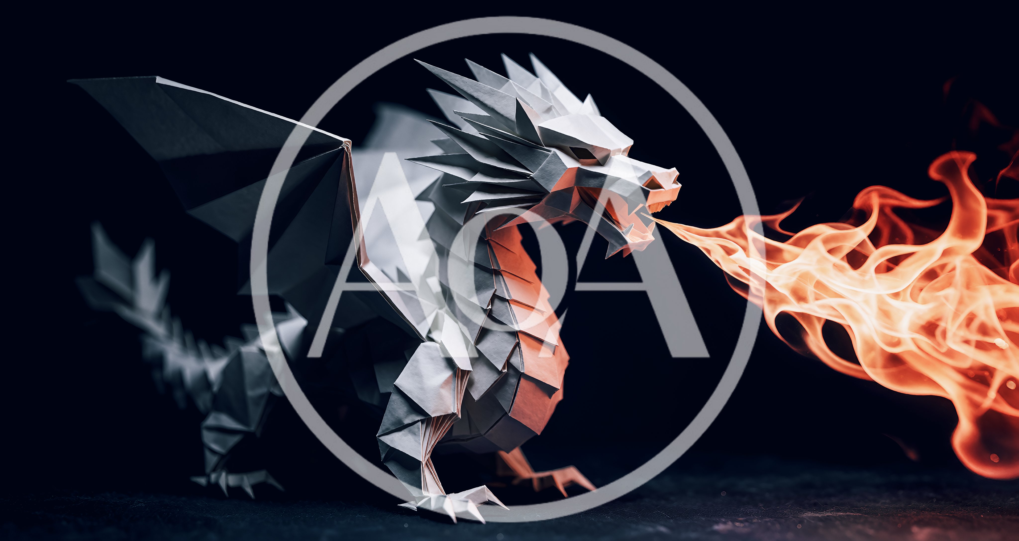 Origami Paper Dragon Breathing Fire